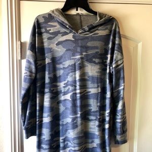Blue camouflage sweatshirt dress